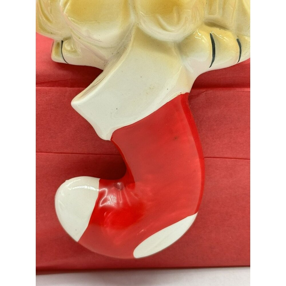 House of Lloyd Dog Christmas Stocking Holder Shelf Sitter Figurine Vintage - Picture 4 of 11
